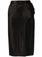 Ann Demeulemeester cut-out fitted skirt - Black - thumbnail