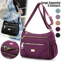 Women's Crossbody Bag Shoulder Bag Hobo Bag Nylon Outdoor Daily Holiday Zipper Large Capacity Waterproof Lightweight Solid Color Black Yellow Blue Lightinthebox - thumbnail
