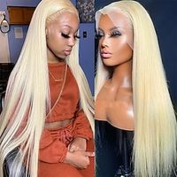 613 Blonde 13x4 Lace Front Straight Wigs Human Hair 180% Denisty 18 inch Brazilian Straight Human Hair Lace Frontal Wigs Unprocessed Vrgin Hair Pre Plucked with Baby Hair for Black Women Lightinthebox - thumbnail