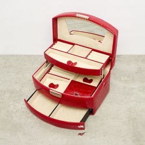Crocodile Textured Jewellery Box - 22x16x13 cms