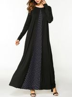 O-NEWE Polka Dot Stitching Maxi Dress