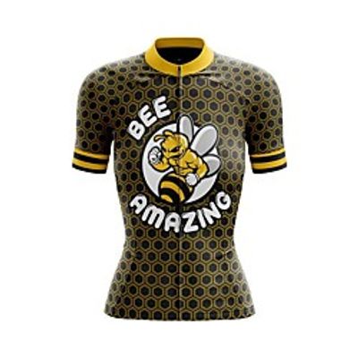 21Grams Women's Short Sleeve Cycling Jersey Summer Spandex Polyester Yellow Bike Jersey Top Mountain Bike MTB Road Bike Cycling Quick Dry Moisture Wicking Breathable Sports Clothing Apparel miniinthebox