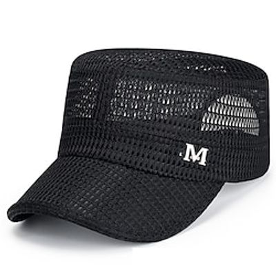 Men's Hat Baseball Cap Flat Cap Black Light Gray Dark Gray Outdoor Daily Mesh Adjustable Buckle Letter Portable Breathable Lightinthebox