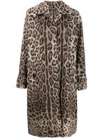 Dolce & Gabbana leopard print coat - Brown