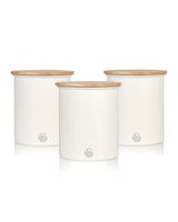 Swan Canisters Set of 3 Slate Cotton White