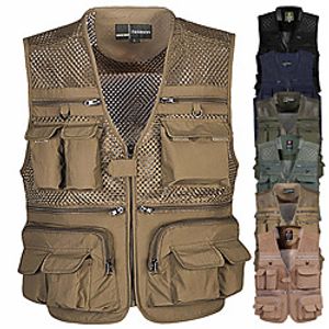 Men's Fishing Vest With Multi Pockets Outdoor Work Safari Vest Lightweight Quick Dry for Hunting Hiking Traveling Photograghy miniinthebox
