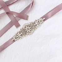 Satin Tulle Wedding Party Evening Sash With Imitation Pearl Belt Appliques Women's Sashes Lightinthebox Satin Tulle Wedding Party Evening Sash With Imitation Pearl Belt Appliques Women's Sashes Lightinthebox