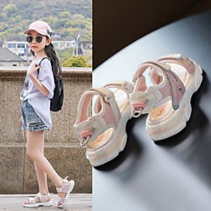 Girls' Sandals Comfort Flower Girl Shoes Children's Day PU Lace up Little Kids(4-7ys) Big Kids(7years ) Sports  Outdoor Daily Home Water Shoes Walking Shoes Sequin Purple Pink Summer  Rubber Lightinthebox
