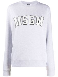 MSGM logo print cotton sweatshirt - Grey