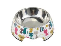 Melamine Cat World Stainless Steel Bowl With Anti-slip Circle On The Bottom Volume 160ML For Cat - 12x12x4.5Cm