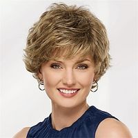 Synthetic Wig Curly With Bangs Machine Made Wig Short A1 A2 A3 A4 A5 Synthetic Hair Women's Soft Fashion Easy to Carry Blonde Brown Silver miniinthebox - thumbnail