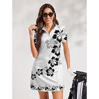Women's Tennis Dress Golf Dress White Short Sleeve Dress Ladies Golf Attire Clothes Outfits Wear Apparel Lightinthebox