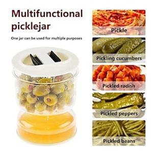 Multipurpose Sealed Jar For Pickle Home, Wet And Dry Separation Pickle Jar With Flip Container And Strainer, Hourglass Design Olives Container, Home Kitchen Supplies Lightinthebox