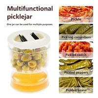 Multipurpose Sealed Jar For Pickle Home, Wet And Dry Separation Pickle Jar With Flip Container And Strainer, Hourglass Design Olives Container, Home Kitchen Supplies Lightinthebox - thumbnail