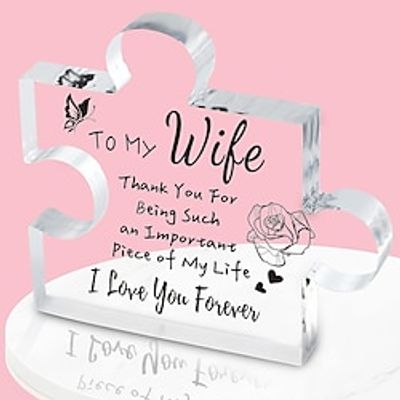 Acrylic Puzzle Ornament, Romantic Valentine's Day Gifts for Wife and Husband, for Family and Girlfriends, Warm Words Acrylic Puzzle Ornament Lightinthebox