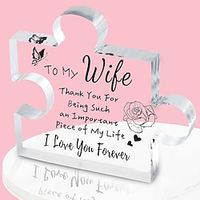 Acrylic Puzzle Ornament, Romantic Valentine's Day Gifts for Wife and Husband, for Family and Girlfriends, Warm Words Acrylic Puzzle Ornament miniinthebox