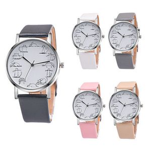 Cute Cat Leather Quartz Watch