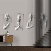 3D People Wallpaper Mural 3D Sculpture People Wall Covering Sticker Peel and Stick Removable PVC/Vinyl Material Self Adhesive/Adhesive Required Wall Decor for Living Room Kitchen Bathroom miniinthebox - thumbnail