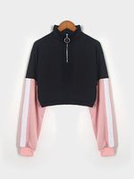 Casual Colouring Long Sleeve Sweatshirt - thumbnail