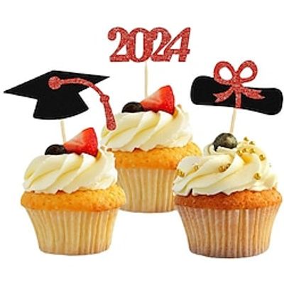 48-Piece Graduation Cake Toppers - Perfect Party Decorations for Graduation Season, Cake Props and Accessories Lightinthebox