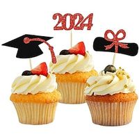 48-Piece Graduation Cake Toppers - Perfect Party Decorations for Graduation Season, Cake Props and Accessories Lightinthebox