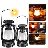 New Retro Lamp Tri-Color Led Stepless Dimming Light Source Portable Hanging Solar Charging USB Camping Outdoor Lighting 1PC Lightinthebox - thumbnail