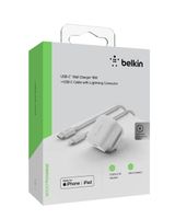 Belkin UK Home Charger 1 Port 18W USB-C to LTG Cable White - thumbnail