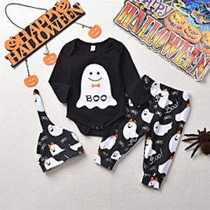 3 Pieces Baby Girls' Fashion Casual / Daily Cotton Anime Print Letter Print Long Sleeve Regular Clothing Set Yellow Black miniinthebox