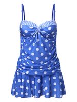 Bow-knot Polka Dot Patchwork Sleeveless Backless Bikinis Sets