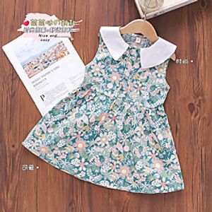 [18m-9y]girls doll collar sleeveless floral dress Lightinthebox