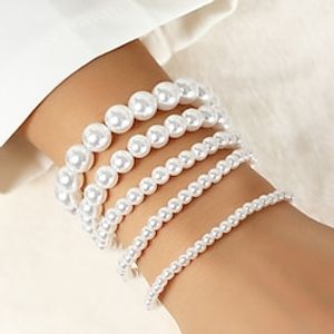 5pcsset Bracelet Retro Wedding Luxury Pink Pearl Bracelet Jewelry White For Wedding Party Evening Gift Birthday Mother's Day Lightinthebox