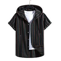 Men's Shirt Lattice Short Sleeve Casual Tops Casual Black / Red miniinthebox - thumbnail