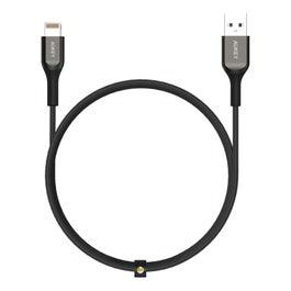 Aukey CB-AKL2 MFI USB A To Lightning Kevlar Cable 2M, Black