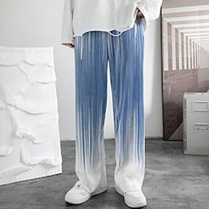 Men's Wide Leg Sweatpants Trousers Casual Pants Print Pocket Elastic Waist Gradient Comfort Breathable Outdoor Daily Going out Fashion Casual Black Blue Lightinthebox