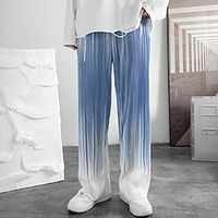 Men's Wide Leg Sweatpants Trousers Casual Pants Print Pocket Elastic Waist Gradient Comfort Breathable Outdoor Daily Going out Fashion Casual Black Blue Lightinthebox - thumbnail
