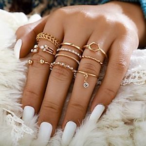 8pcs Ring Midi Rings For Women's White Street Gift Daily Alloy Classic Happy Lightinthebox