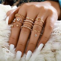 8pcs Ring Midi Rings For Women's White Street Gift Daily Alloy Classic Happy Lightinthebox - thumbnail