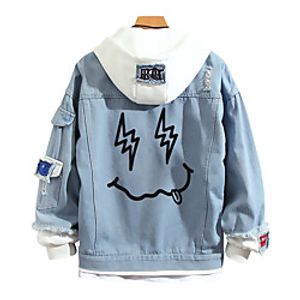 Inspired by Free! Outerwear Denim Anime Zipper Printing Denim Coat For Unisex / Couple's miniinthebox