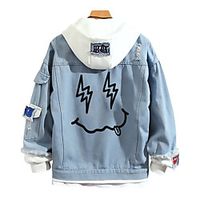 Inspired by Free! Outerwear Denim Anime Zipper Printing Denim Coat For Unisex / Couple's miniinthebox - thumbnail