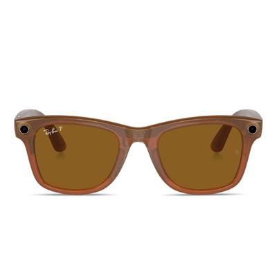 Ray-Ban Meta Glass Wayfarer Shiny Caramel Polar Brown RW4008