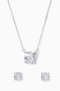 Cubic Zirconia Pendant & Earrings Set