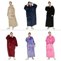 Ovesized Wearable Blanket Hoodie, Sherpa Fleece Blanket for Women Men Flannel Sherpa Soft Warm Cozy Blanket Jacket Sweater Gift for Adult Teens One Size miniinthebox - thumbnail