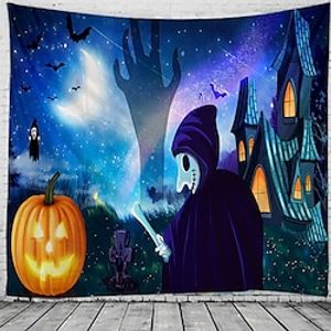 Halloween Party Wall Tapestry Art Decor Blanket Curtain Hanging Home Bedroom Living Room Decoration Polyester Dead Pumpkin Castle Ghost miniinthebox