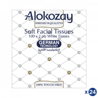 Alokozay Square Boutique Soft Facial Tissues (Assorted Colour Boxes) -100 Sheets X 2 Ply - Pack Of 24