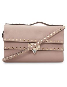Rockstud Grainy Crossbody Bag - Powder Pink