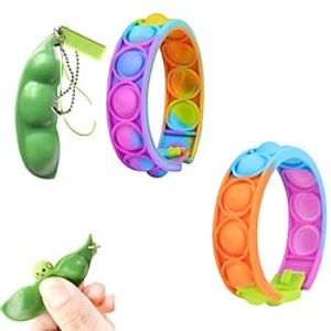 4 pcs Fidget Sensory Toy Set Stress Relief Toys Autism Anxiety Relief Stress Pop Bubble Fidget Toy For Boy Girl Adults Sensory Lightinthebox
