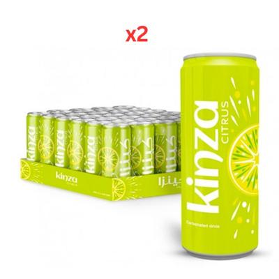 Kinza Carbonated Drink Citrus 250Ml Pack of 30 - Bundle of 2 Cartons