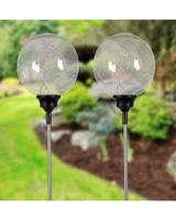 Exhart Solar Plastic Ball with 20 Multicolor Firefly Lights Garden Stake 1 Piece