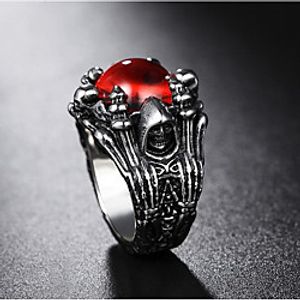 Ring Crystal 3D Red Yellow Titanium Steel Stone Precious Vintage Punk 1pc 9 10  Men's Lightinthebox