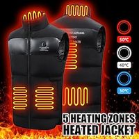 5 Heating Zones Heated Jacket Graphene Heating Vest USB Smart Heated Gilet Washable Thick Thermal Jacket for Men Women Heated Clothing miniinthebox - thumbnail